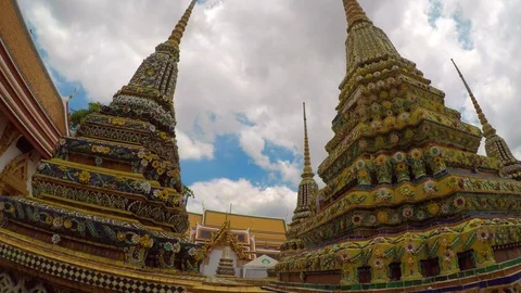 Time Lapse Beautiful Wat Pho Temple , Bangkok , Thailand Video stock 92322364