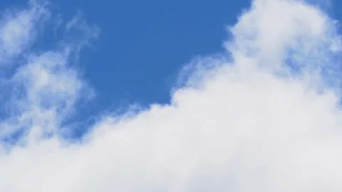 Time lapse of beautiful white clouds moving in blue sky Stock Footage 240690848