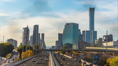 Time-lapse of Beijing CBD International Trade City during the day Stock Footage 221532425