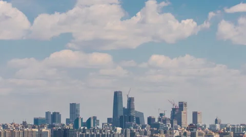 Time lapse-Beijing Skyline in Cloudy day Stock Footage 63098279