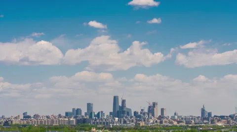 Time lapse-Beijing Skyline in Cloudy day Vídeo Stock 63099374