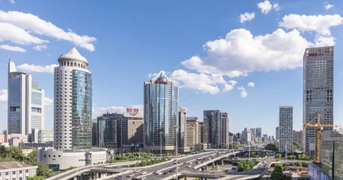 Time lapse-beijing skyline Stock Footage 79280318