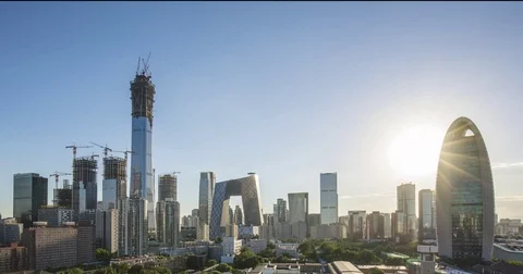 Time lapse-beijing skyline Stock Footage 79291195