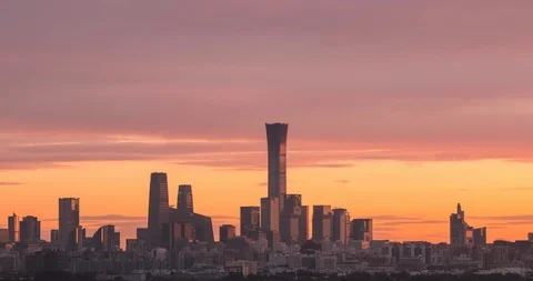 Time Lapse Beijing Skyline Stock Footage 124897722