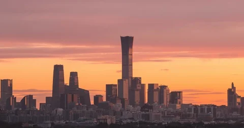 Time Lapse Beijing Skyline Stock Footage 124910366