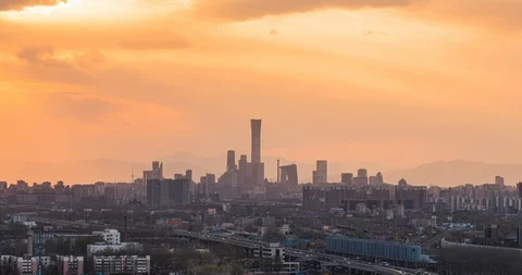 Time Lapse Beijing Skyline Stock Footage 124988431