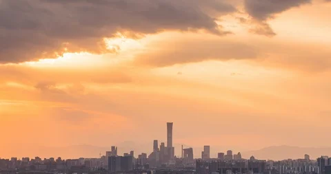 Time Lapse Beijing Skyline Stock Footage 124988664