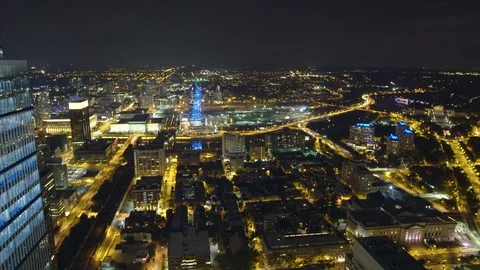 Time-lapse of the Ben Franklin Bridge in Philadelphia, at night Stock Footage 92174904