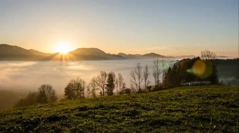 Time lapse Berg Nebel Stock Footage 52367936