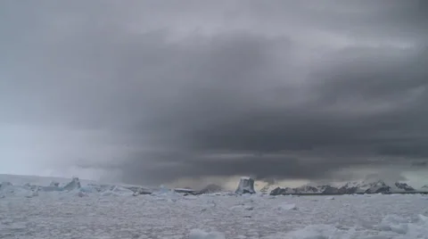 Time lapse. Bergs and hostile winter weather, Antarctica Stock Footage 34294420