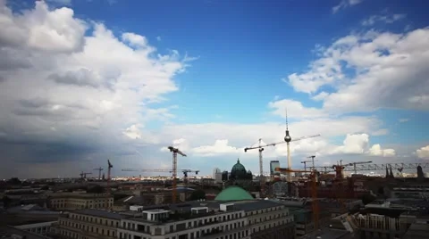 Time lapse of berlin city top Stock Footage 40856424