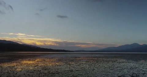Time lapse of Big Bear Lake during sunrise. Stock Footage 72998802