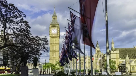 Time lapse of Big Ben and House of Parliament, London Stock Footage 51000958