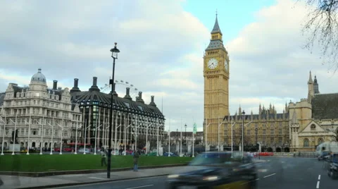 Time-lapse of Big Ben and street in London. Stock-Footage 52319877