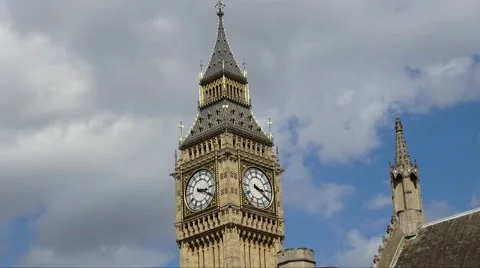 Time Lapse of Big Ben Clock, Elizaeth Tower, London Stock Footage 65727656