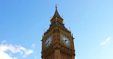 Time lapse of Big Ben Clock in London, England. Vídeo Stock 72991986