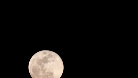 Time lapse of big bright full moon rising against black sky Stock Footage 72429905