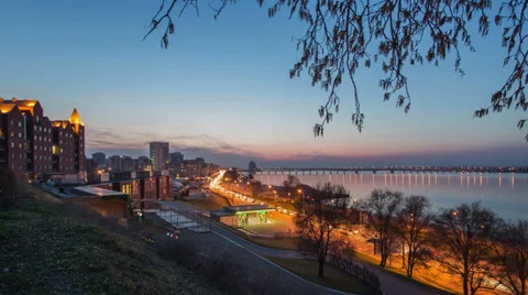Time Lapse Of The Big City Is At Sunset 動画素材 36700993