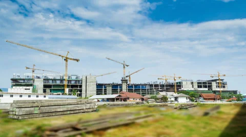 Time lapse big construction site Stock Footage 29667414
