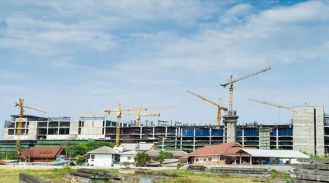 Time lapse big construction site Stock Footage 29670402