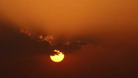 Time Lapse for a big sun and moving clouds in Algeria Desert Stock Footage 161240407