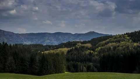 Time Lapse Black Forest Mountains Dark Mood Schwarzwald 4K Stock Footage 176837435