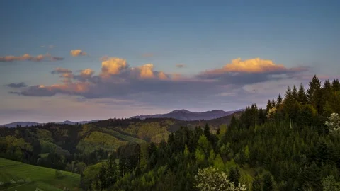 Time Lapse Black Forest Sunset Mountains Schwarzwald 4K Stock Footage 176834184