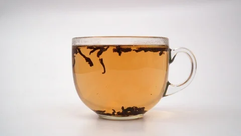 Time-lapse of Black Tea Formation in Cup Stock Footage 125398679