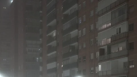 Time lapse from block to apartment at night, Stock Footage 100230965