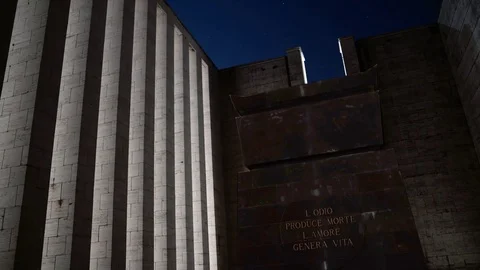 Time lapse blu sky and stars, Ara Pacis Mundi (Medea, IT) Stock Footage 114763992