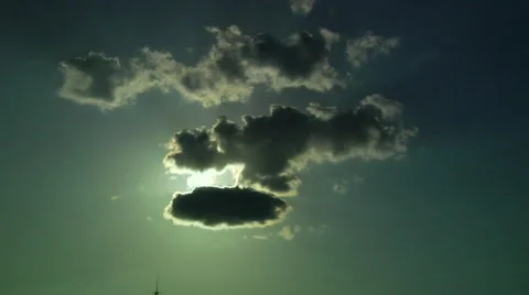 Time Lapse Blue Green Sky Cloud Breaking Sun Stock Footage 49223507