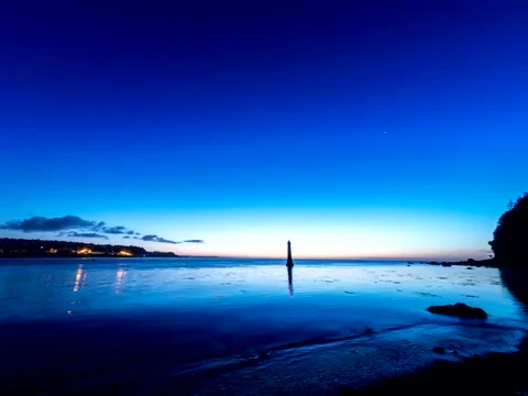 Time Lapse in Blue Hour in Shaldon, Devon, England Stock-Footage 138870153
