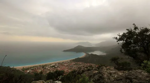 Time lapse blue lagoon and beach at dead sea (oludeniz) Stock Footage 35877491