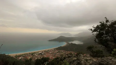 Time lapse blue lagoon and beach at dead sea (oludeniz) dolly shot Stock Footage 37016985