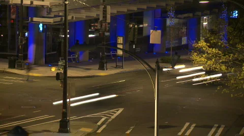 Time-lapse Blue lights Building Stockbeeldmateriaal 685173
