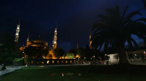 Time lapse Blue Mosque at night in Istanbul Video stock 41057284