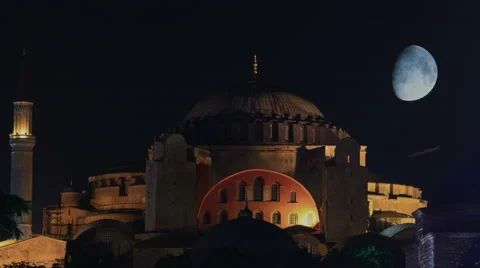 Time lapse Blue Mosque at night in Istanbul Stock Footage 41251728