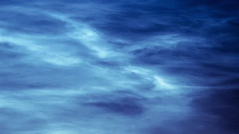 Time lapse of blue silvery clouds or noctilucent clouds or night shining clouds. Stock Footage 156299276
