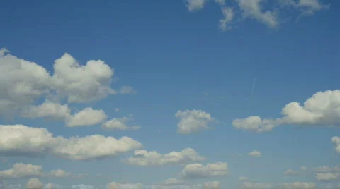 Time Lapse, Blue Sky and puffy Clouds Stock Footage 709751