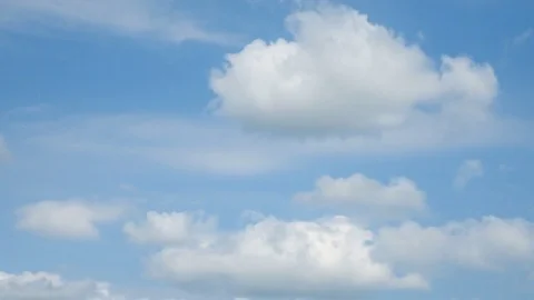 Time lapse of a blue sky and clouds Stock Footage 74821125