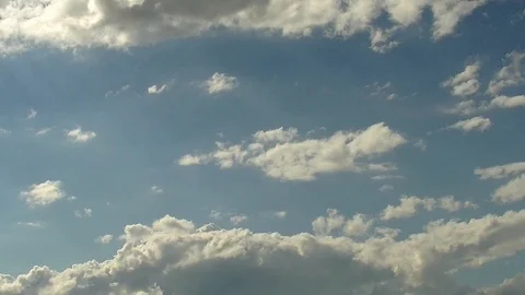 Time lapse with the blue sky and flying clouds Stock-Footage 100432392