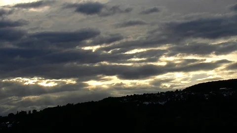 Time lapse with the blue sky and flying clouds Stock Footage 100433424