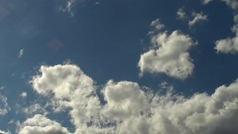 Time lapse with the blue sky and flying clouds Stock Footage 100433862