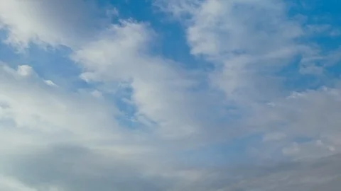 Time lapse of blue sky and white clouds moving around. Stock Footage 106784112