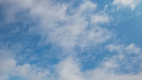 Time lapse of blue sky and white clouds moving around. Stock Footage 106784618