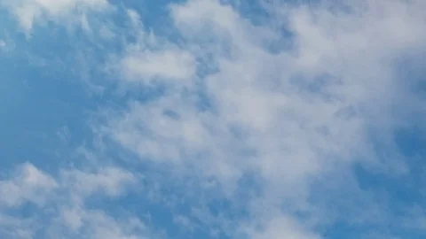 Time lapse of blue sky and white clouds moving around. Stock Footage 106784666