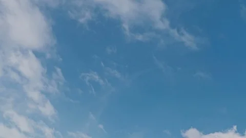 Time lapse of blue sky and white clouds moving around. Stock Footage 106784765
