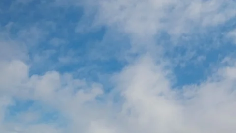 Time lapse of blue sky and white clouds moving around. Stock Footage 106784767
