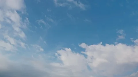 Time lapse of blue sky and white clouds moving around. Stock Footage 106784772