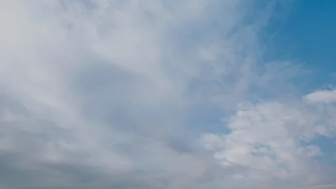 Time lapse of blue sky and white clouds moving around. Stock Footage 106784906